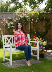 Red Tye and Dye Shirts for Women in Indo-Western Style