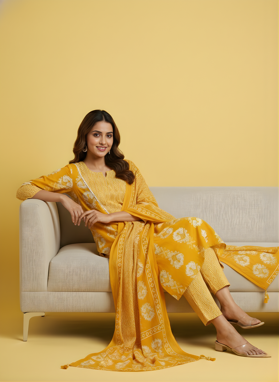 Aaronee breathable cotton festive wear set