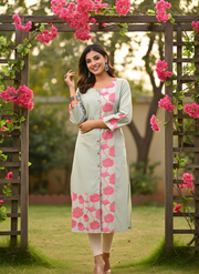Pink Printed Kurta for Women