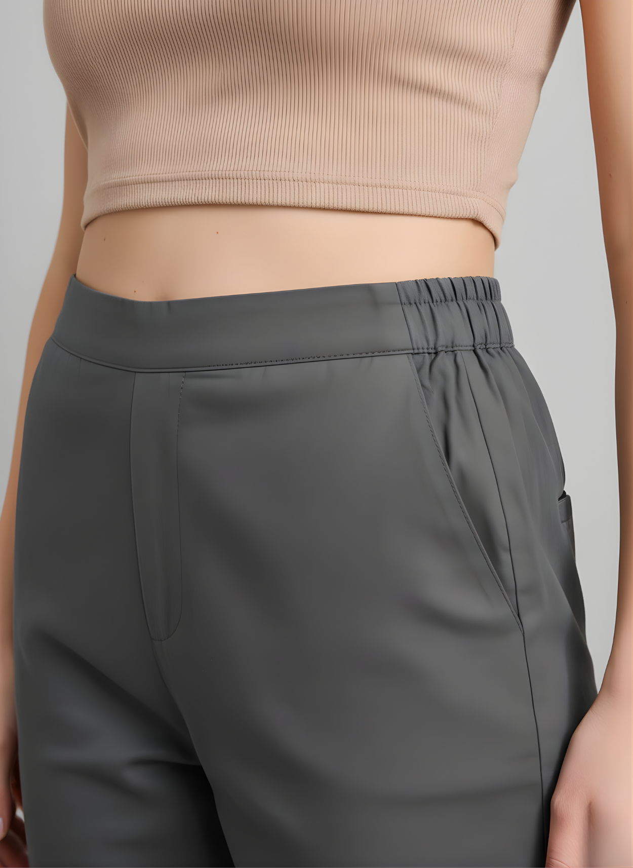 Aaronee Pure Cotton Straight Fit Pant for Women – Soft Elastic Waist Casual Wear