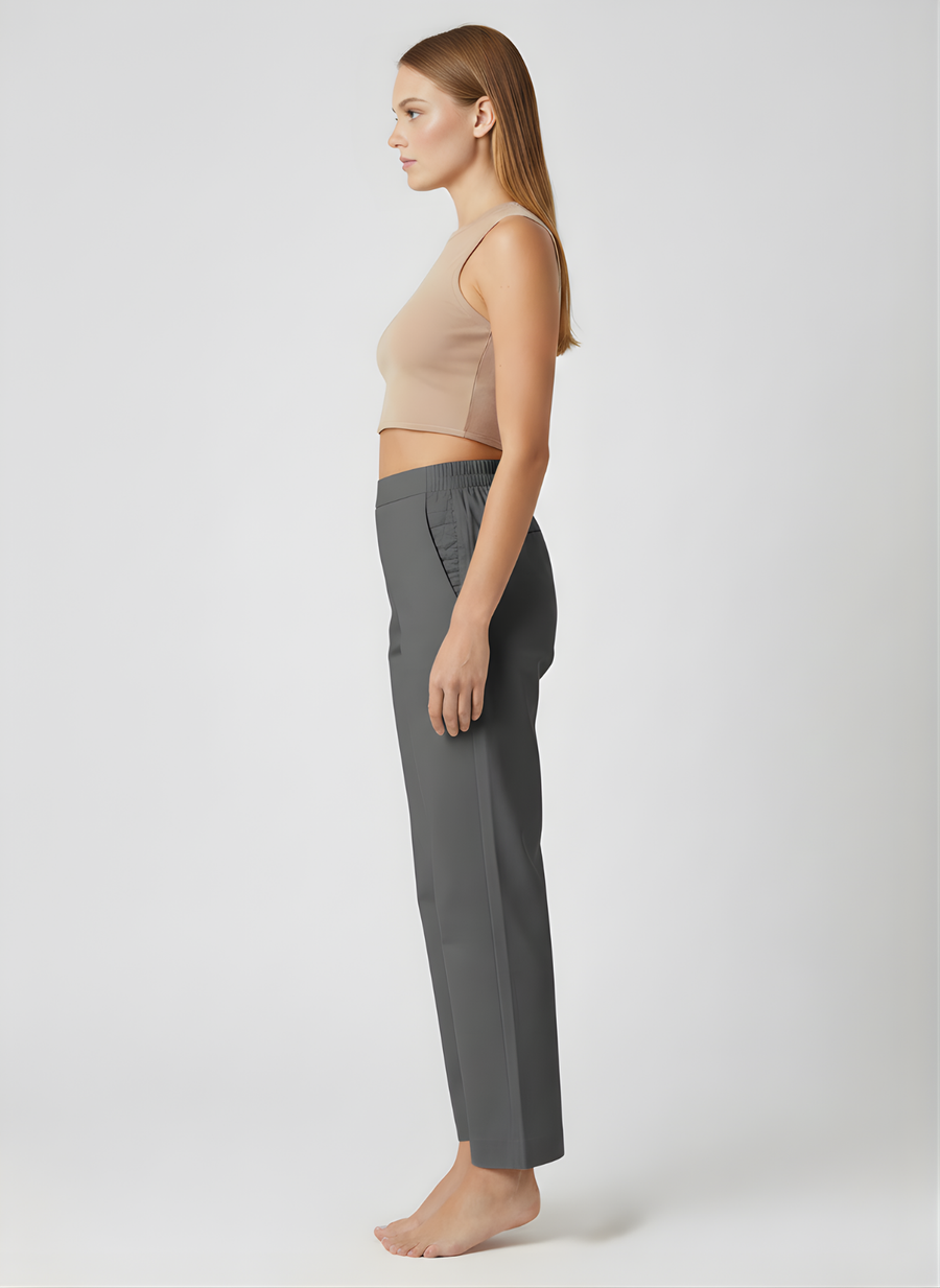 Aaronee Pure Cotton Straight Fit Pant for Women – Soft Elastic Waist Casual Wear