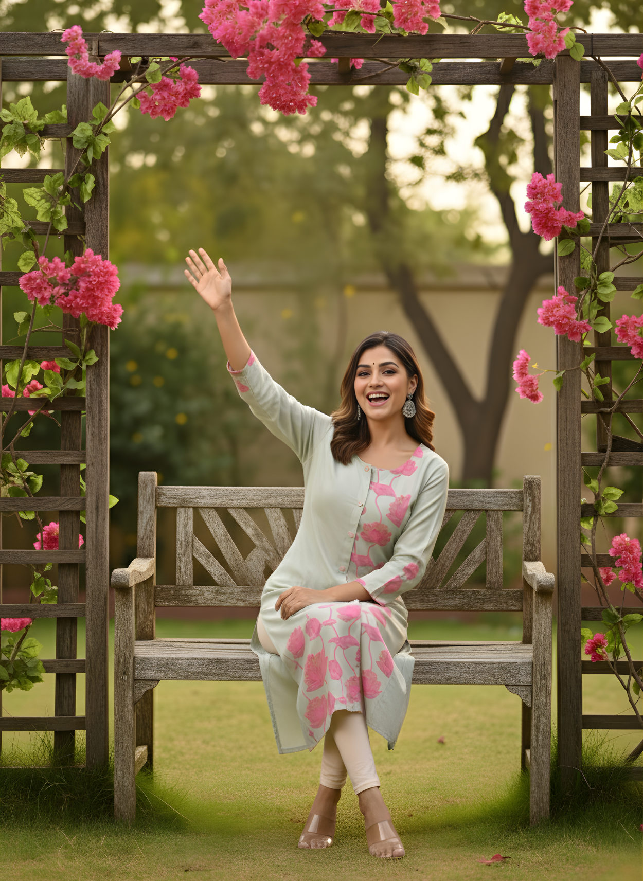 Pink Printed Kurta for Women