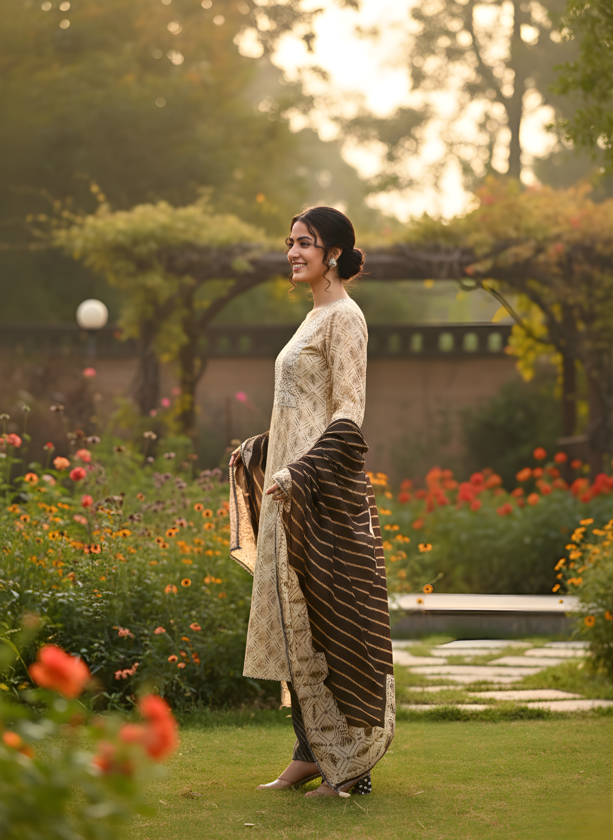 Printed Embroidery Kurta Set for Women with Dupatta : Artistry in Rayon