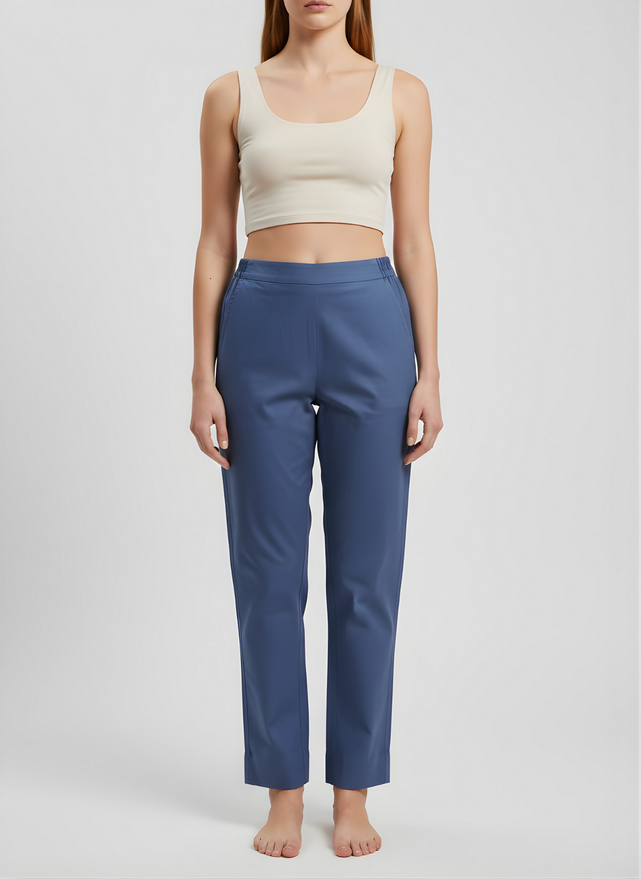 Aaronee Pure Cotton Straight Fit Pant for Women – Soft Elastic Waist Casual Wear