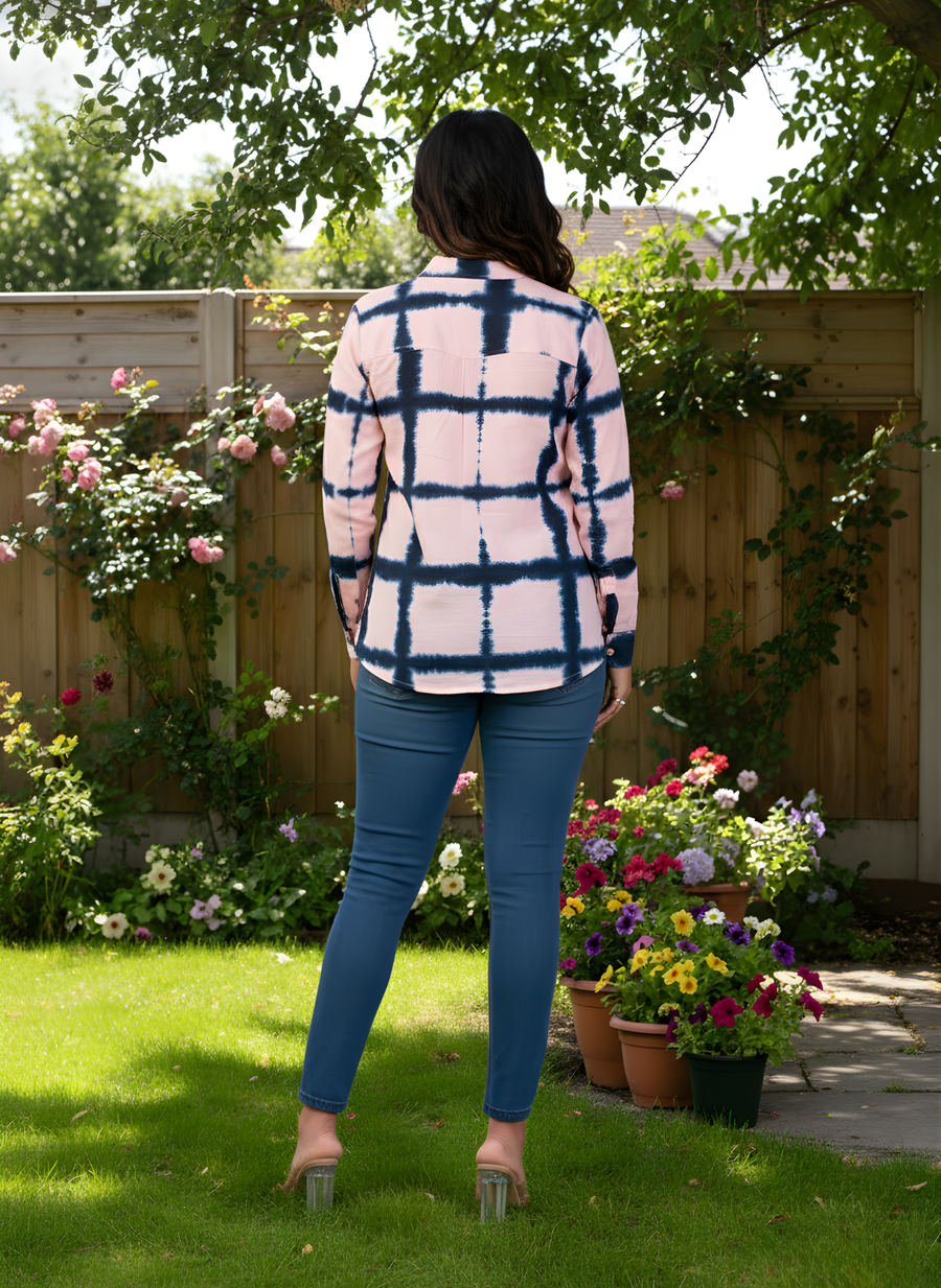 Peach Tye and Dye Indo-Western Style Shirts for Women