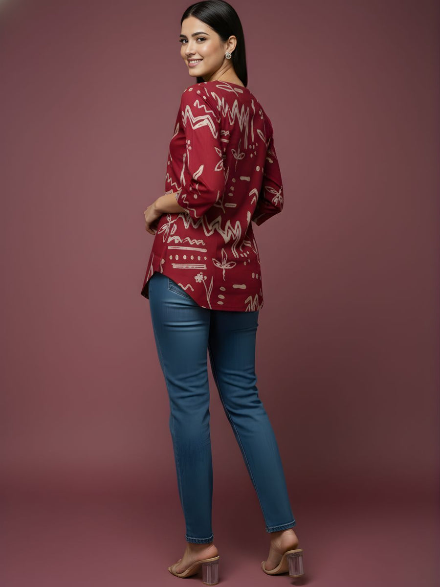 Aaronee casual cotton office wear top front view