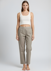 Aaronee Pure Cotton Straight Fit Pant for Women – Soft Elastic Waist Casual Wear