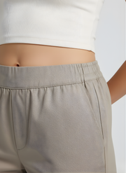 Aaronee Pure Cotton Straight Fit Pant for Women – Soft Elastic Waist Casual Wear