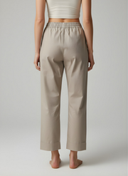 Aaronee Pure Cotton Straight Fit Pant for Women – Soft Elastic Waist Casual Wear