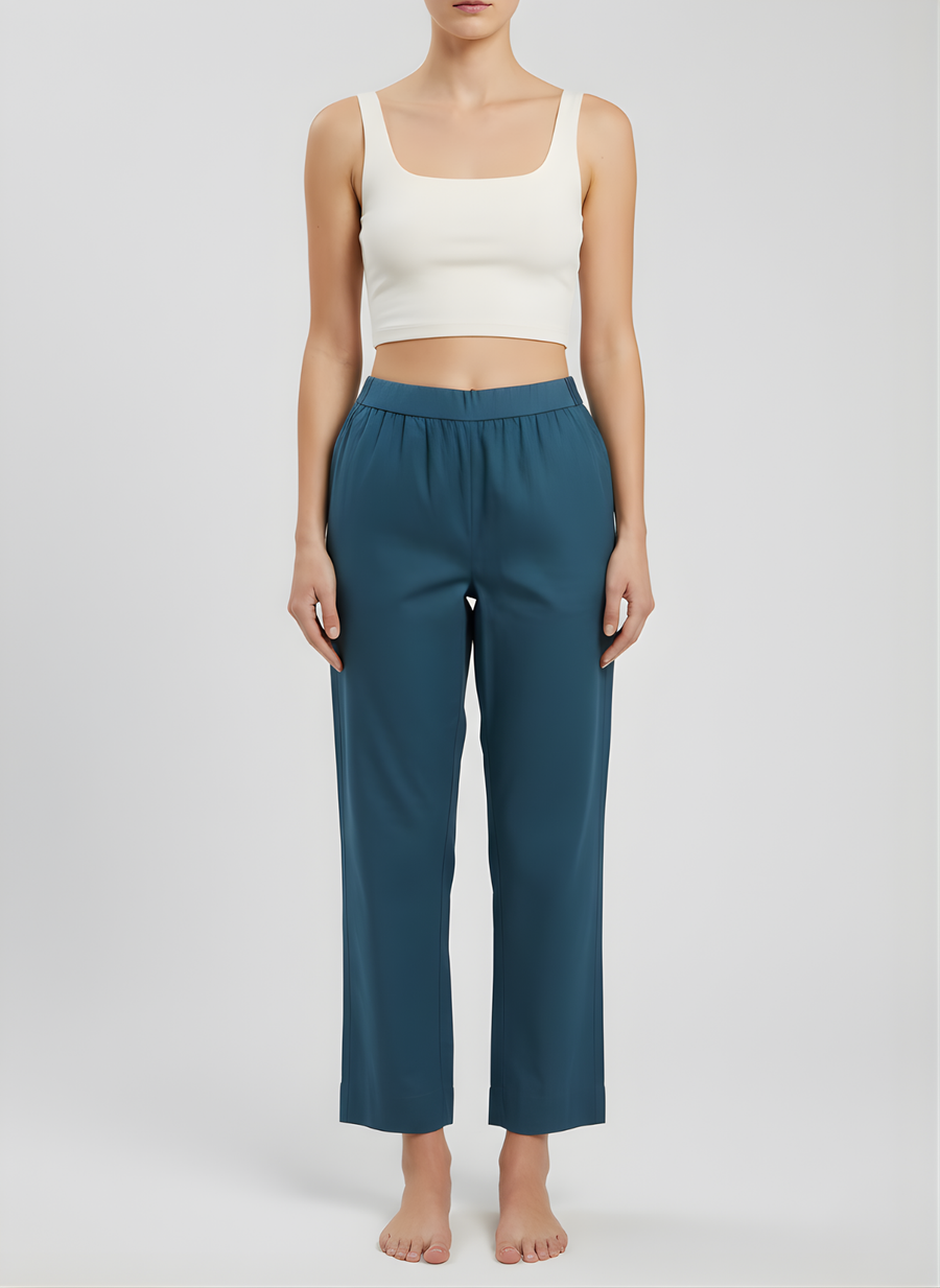 Aaronee Pure Cotton Straight Fit Pant for Women – Soft Elastic Waist Casual Wear (Copy)