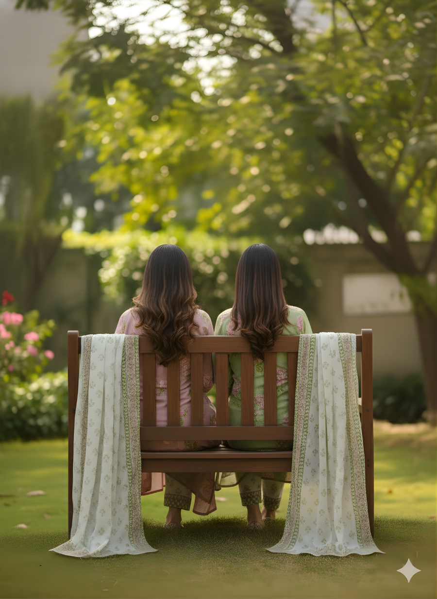 Pastel Green Floral Print Pure Cotton Kurta Set with Dupatta – Elegant Ethnic Wear by Aaronee