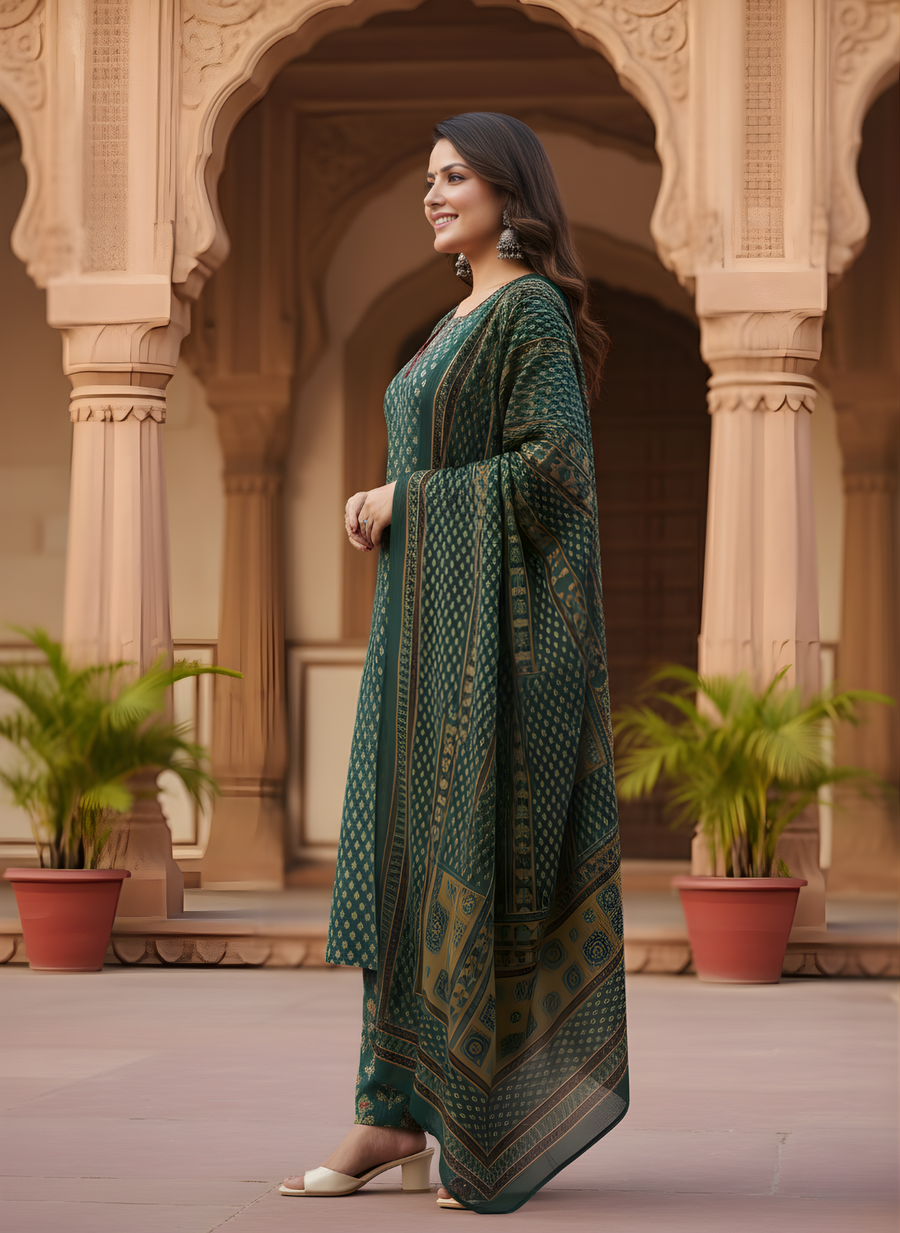 Women’s Bandhani Cotton Kurta Dupatta