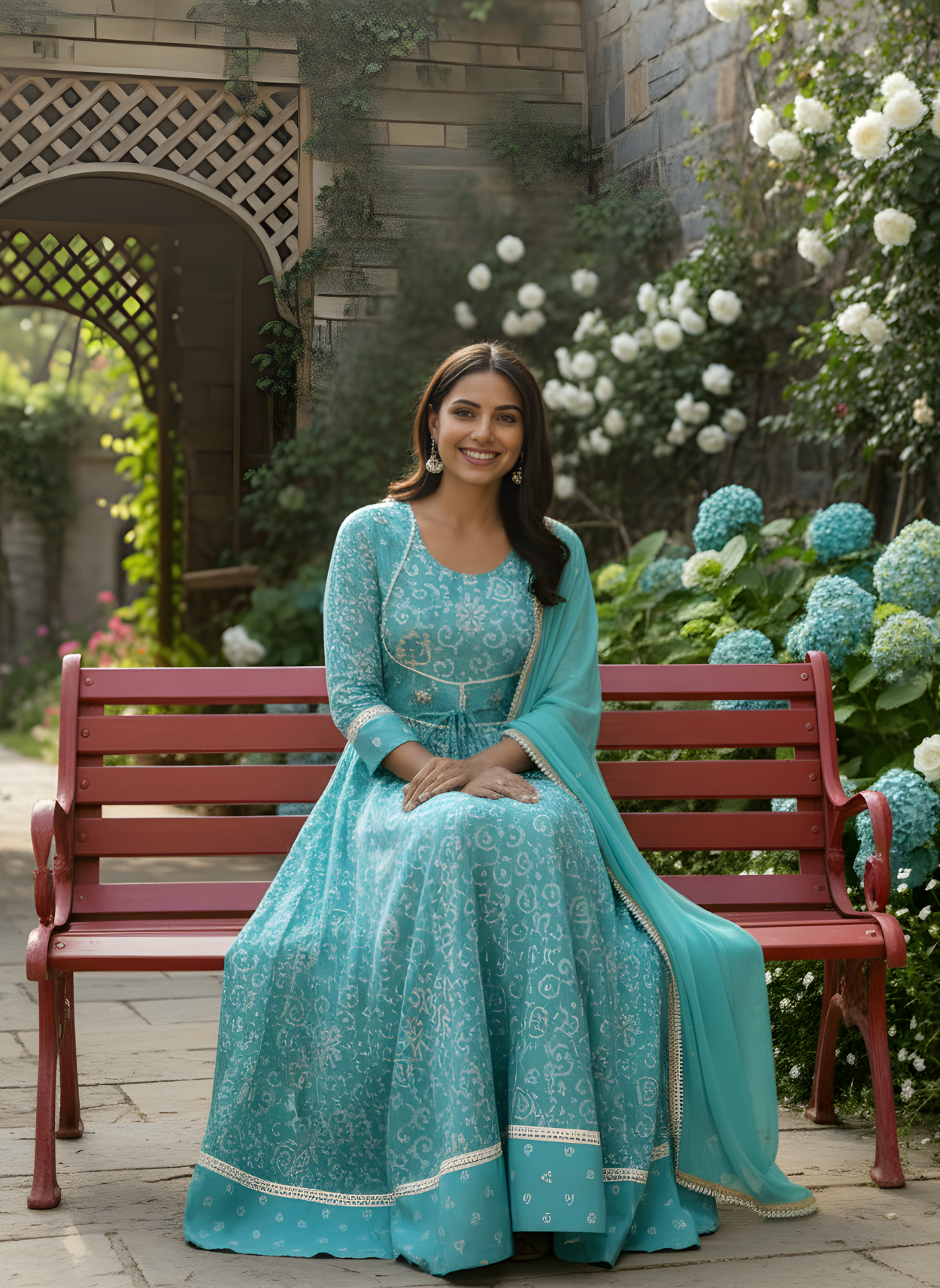 Printed Latest Trends Long Dress with Dupatta Set