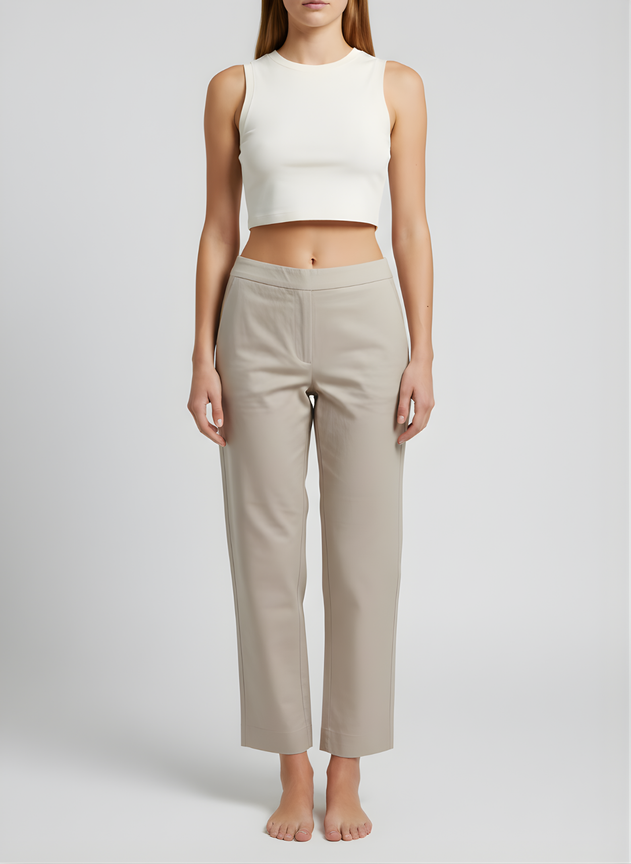 Aaronee pure cotton straight fit pant front view