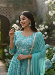 Printed Latest Trends Long Dress with Dupatta Set