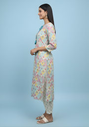 Elegant Multicolor Printed Kurta Set for Women with Dupatta