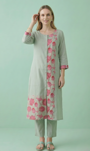 Pink Printed Kurta Set for Women