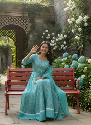 Printed Latest Trends Long Dress with Dupatta Set