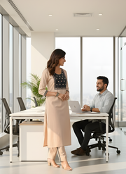 Elegant Kurta Set for Women with Black Embroidered