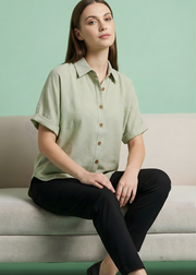 Aaronee plain light green stylish top