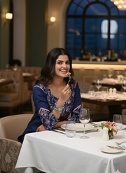 Elegant Navy Blue Embroidered Kurta Set for Women