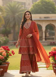 Ethnic Elegance Sharara Set for Women with Dupatta