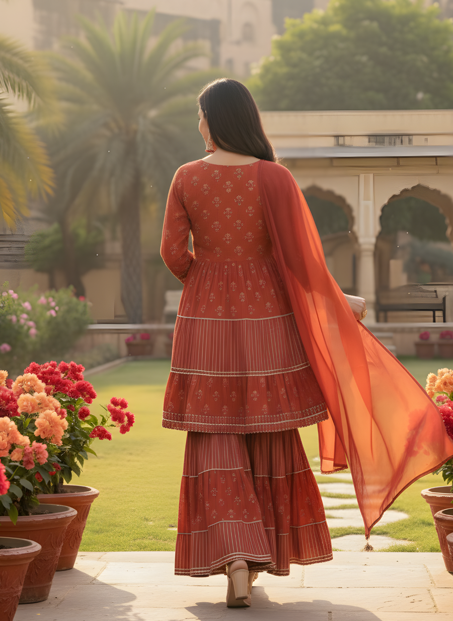 Ethnic Elegance Sharara Set for Women with Dupatta