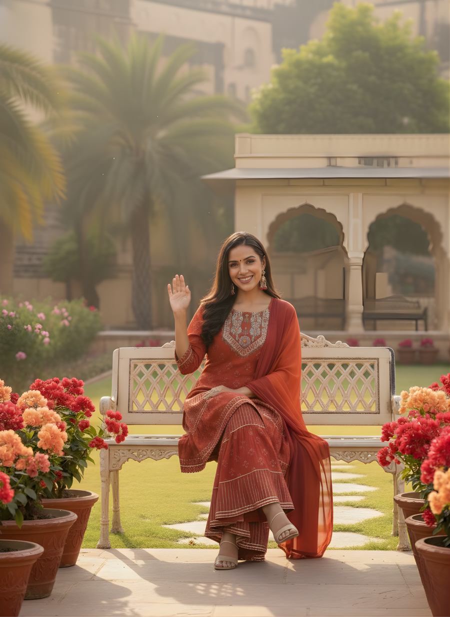 Ethnic Elegance Sharara Set for Women with Dupatta