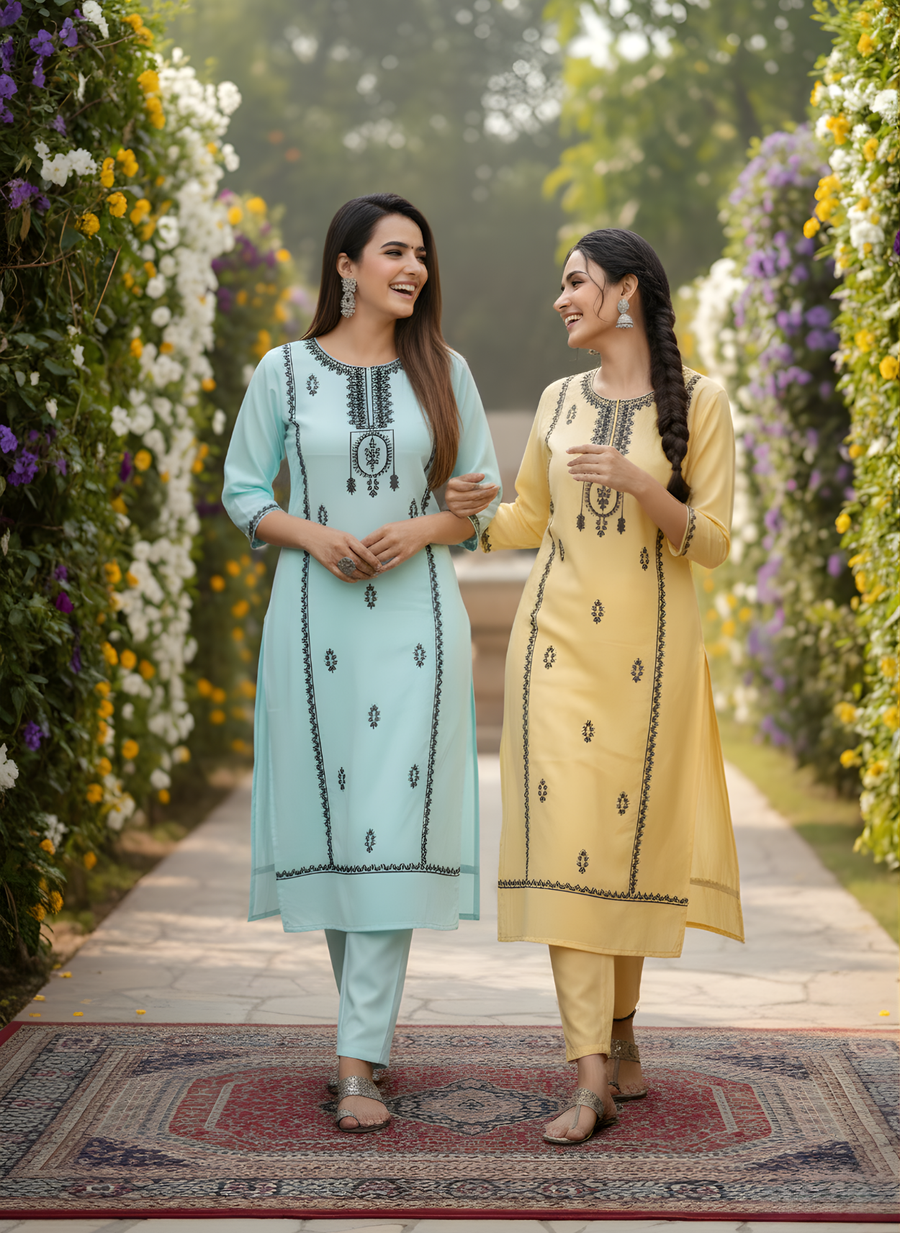 Stylish Embroidery Work Kurta Set for Women