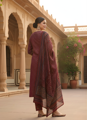 Bandhani Pattern Kurta Pant Set – Aaronee