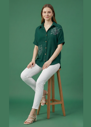 Aaronee casual everyday hammer fabric top