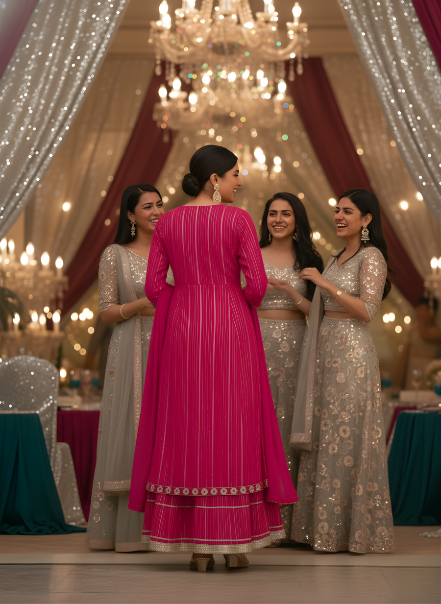 Pink Charm Sharara Set for Women with Dupatta