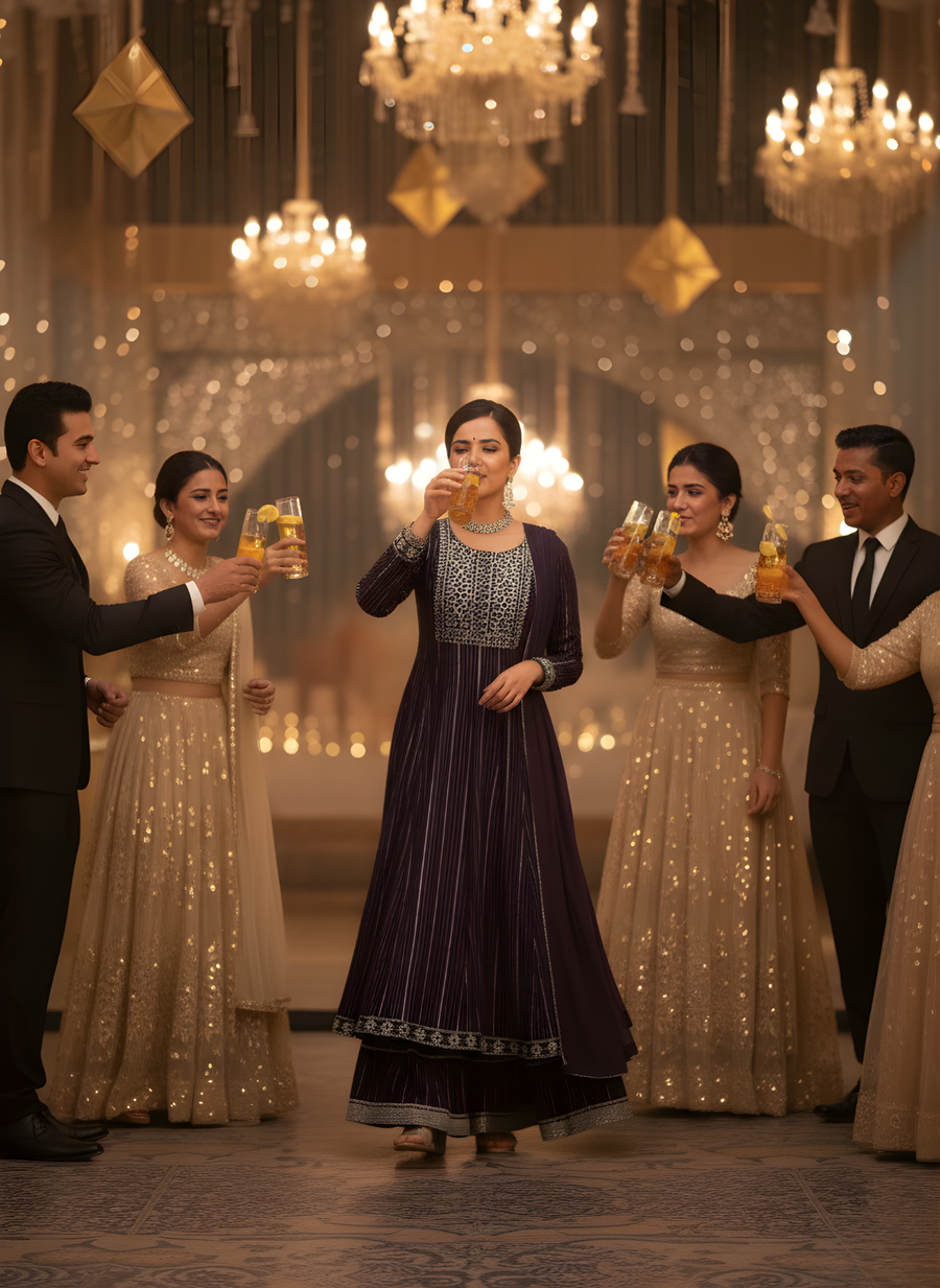 Stylish Wine Sharara Set for Women with Dupatta