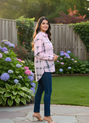 Pink Tye and Dye Shirts for Women in Indo-Western Style