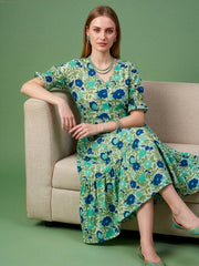 Premium pure cotton floral summer dress by Aaronee