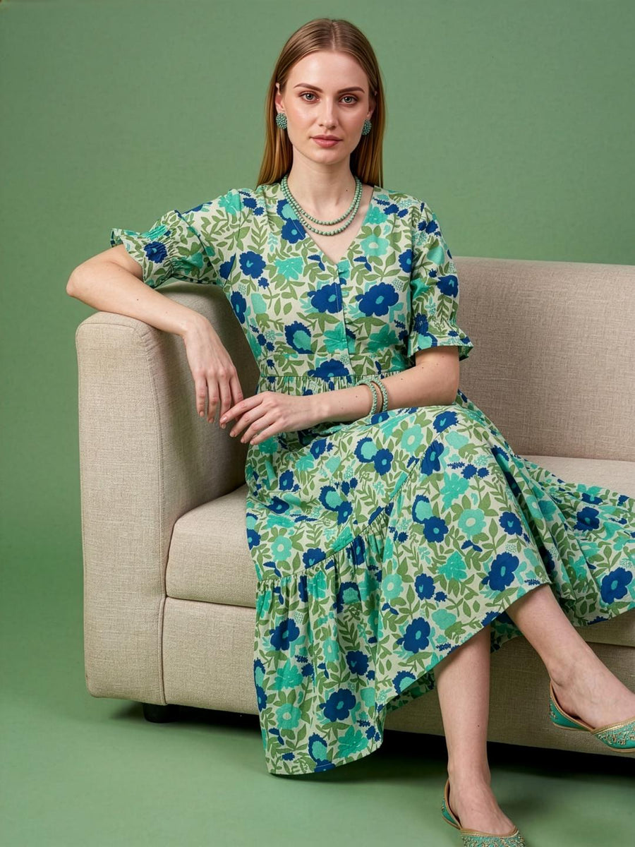 Premium pure cotton floral summer dress by Aaronee
