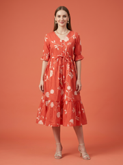 Premium pure cotton floral dress by Aaronee