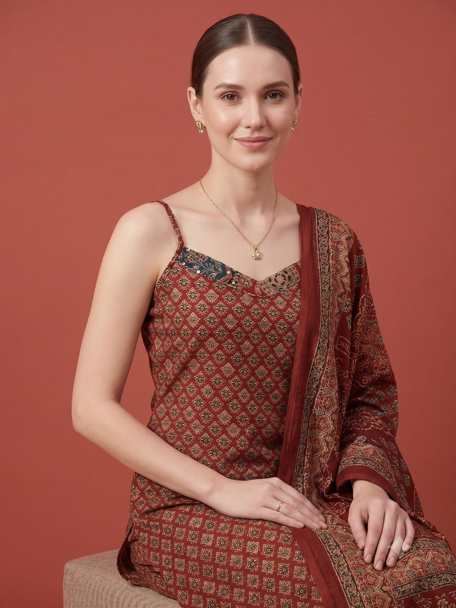 Elegant Heritage Print Premium Cotton Kurta Set by Aaronee