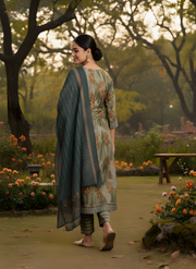 Verdant Elegance Anarkali Kurta Set for Women