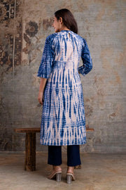 Indigo Tie-Dye Straight Kurta ONLY– Pure Cotton