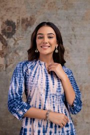 Indigo Tie-Dye Straight Kurta ONLY– Pure Cotton