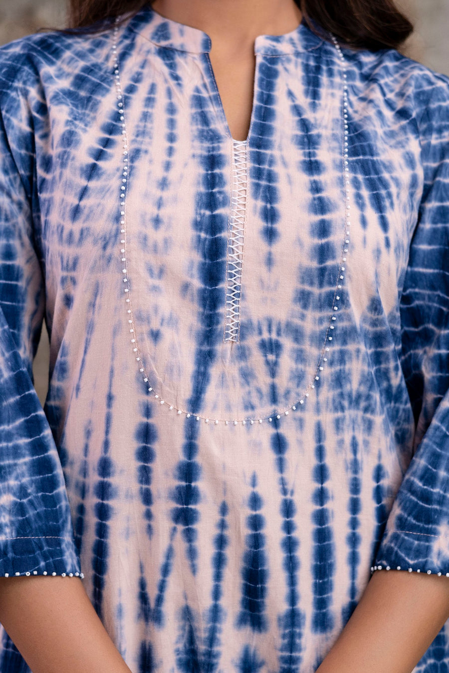 Indigo Tie-Dye Straight Kurta ONLY– Pure Cotton