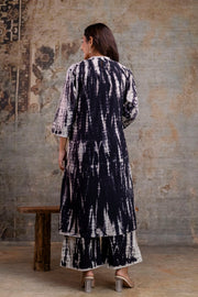 Indigo Tie-Dye Straight Kurti Pant Set – Pure Cotton