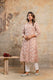 Elegant Peach Floral Printed Cotton Kurta for Women – Pure Cotton Comfort by Aaronee