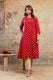 Red Ikat Print Pure Cotton Kurta for Women – Aaronee Ethnic Wear