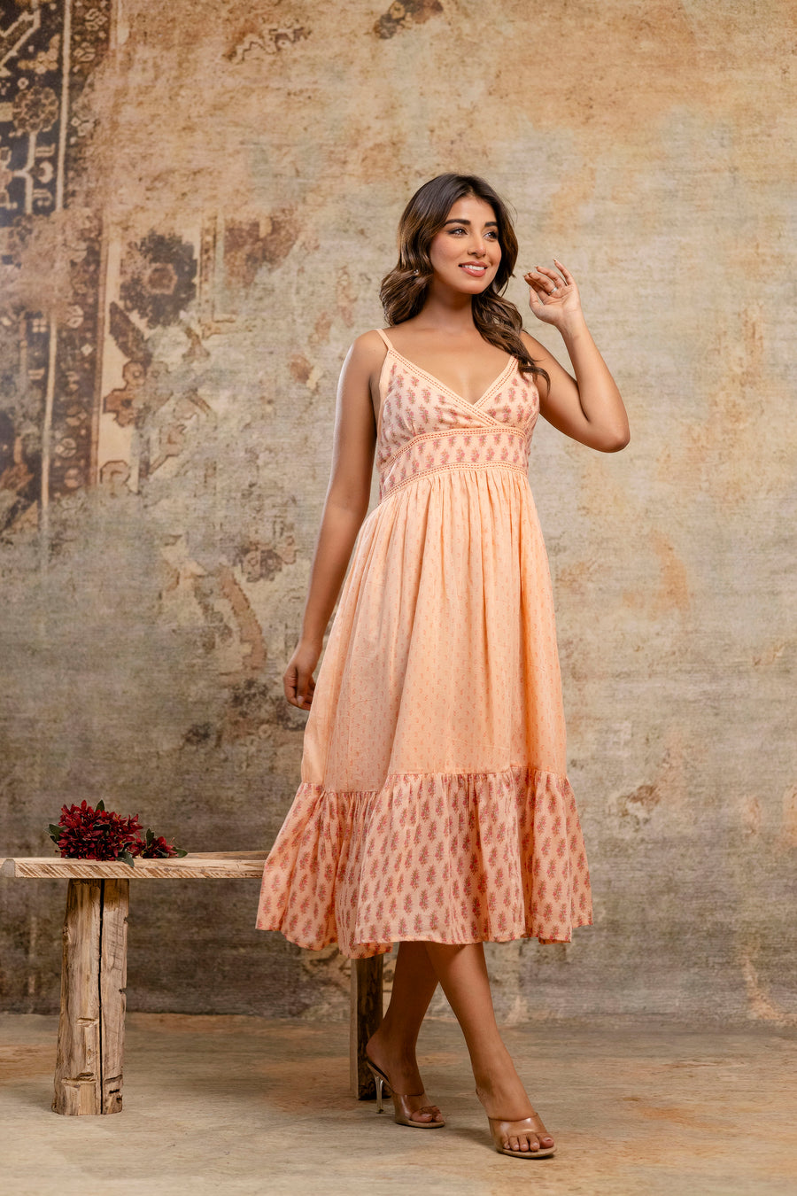 Floral Grace: Stylish Midi Dress for Women – LUXE BLOOM