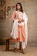 Elegant Pure Cotton Dupatta Set with Embroidered Yoke & Dupatta - Peach/Pink | Aaronee