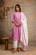 Elegant Pure Cotton Dupatta Set with Embroidered Yoke & Dupatta - Peach/Pink | Aaronee