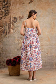 LUXE BLOOM: Elegant Summer Floral Midi Dress for Women