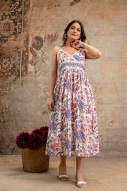 LUXE BLOOM: Elegant Summer Floral Midi Dress for Women